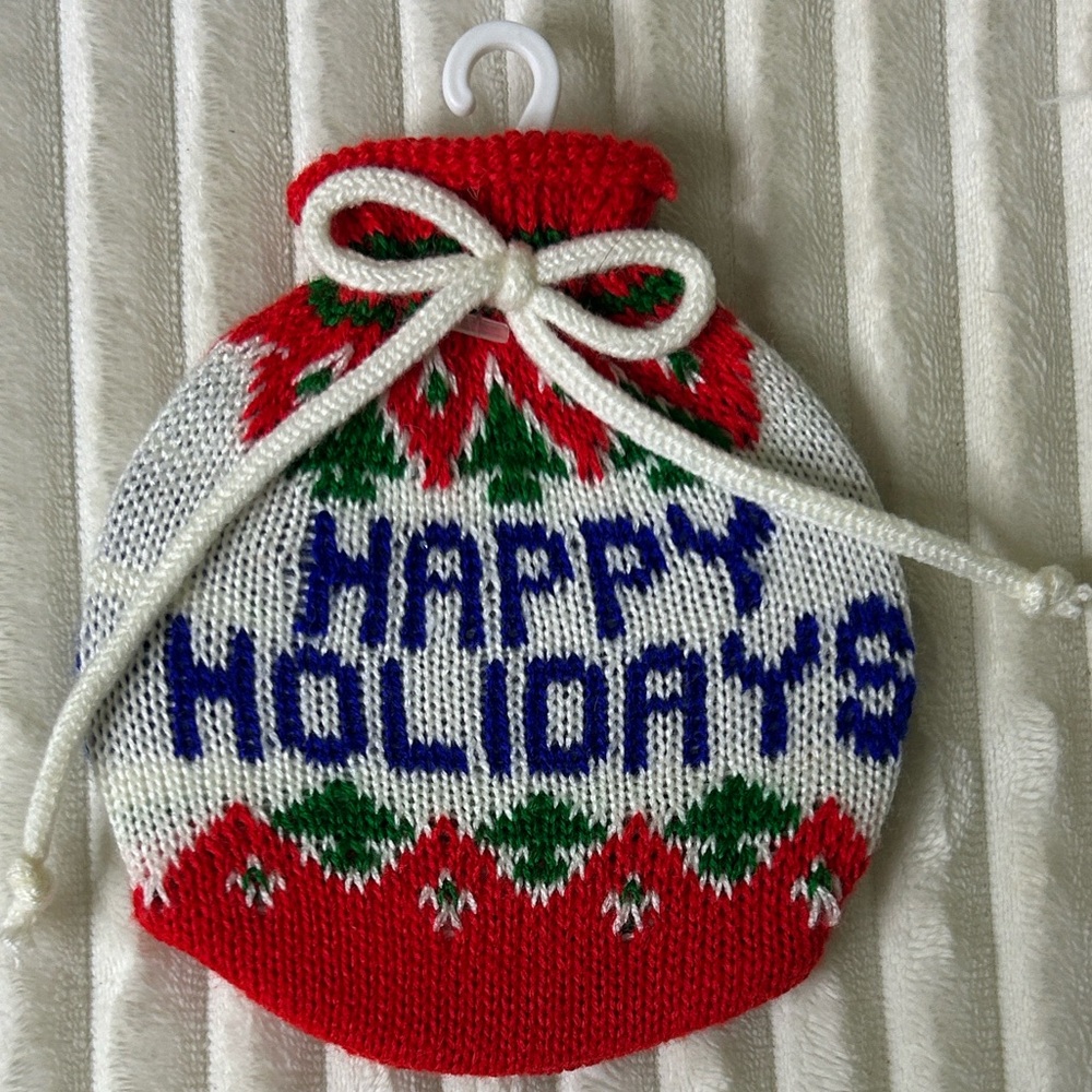 🐾 NWOT Festive Knit Holiday Pet Gifter / Christmas Ball Stocking Pouch